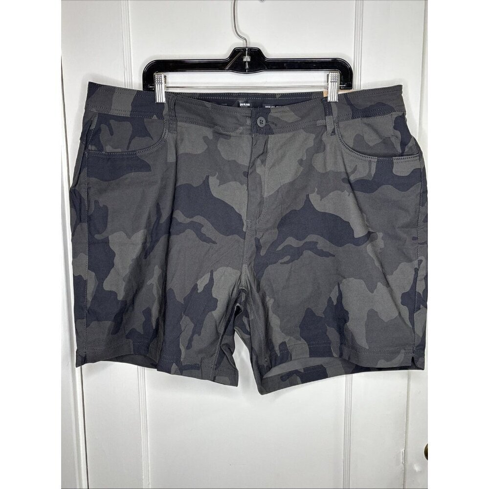 Prana Halle Short Plus II Charcoal Camo Womens 18W/07 Mid Rise Standard Trail - Picture 3 of 6